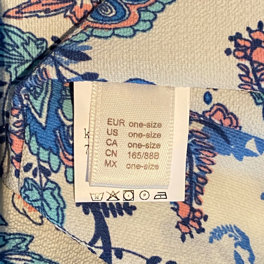 COPY - NWOT Boho Kimono Blue White Teal OS Open Front - Picture 8 of 9
